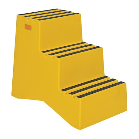 Vestil Polyethylene Step Stool, Yellow, 3 Step, 3 Steps, 28.5 Overall Height, Polyethylene, Yellow VST-3-Y